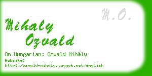 mihaly ozvald business card